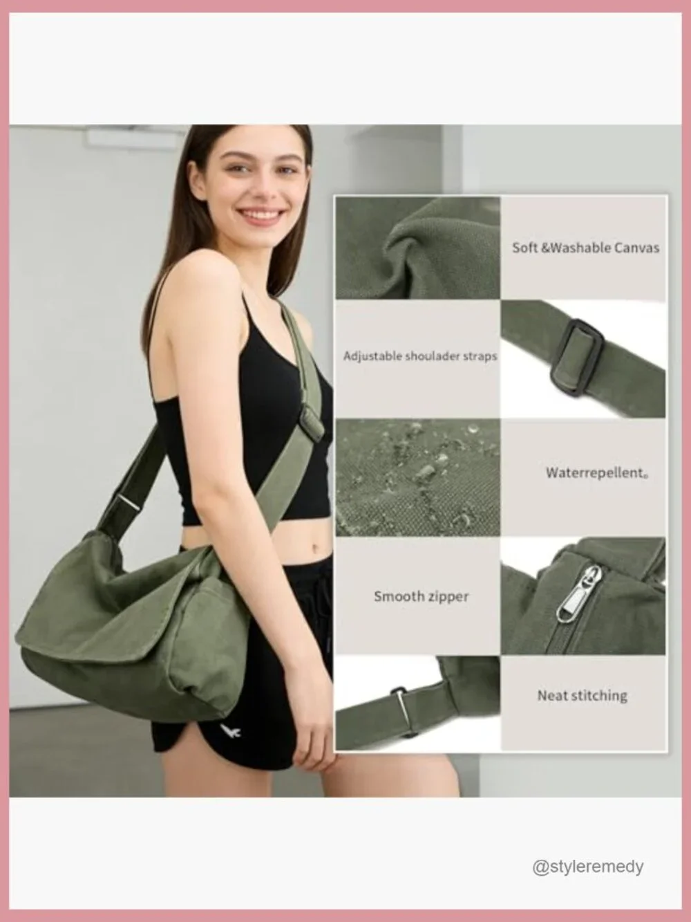 Vintage Canvas Messenger Bag Crossbody Shoulder Sling Satchel for Laptop